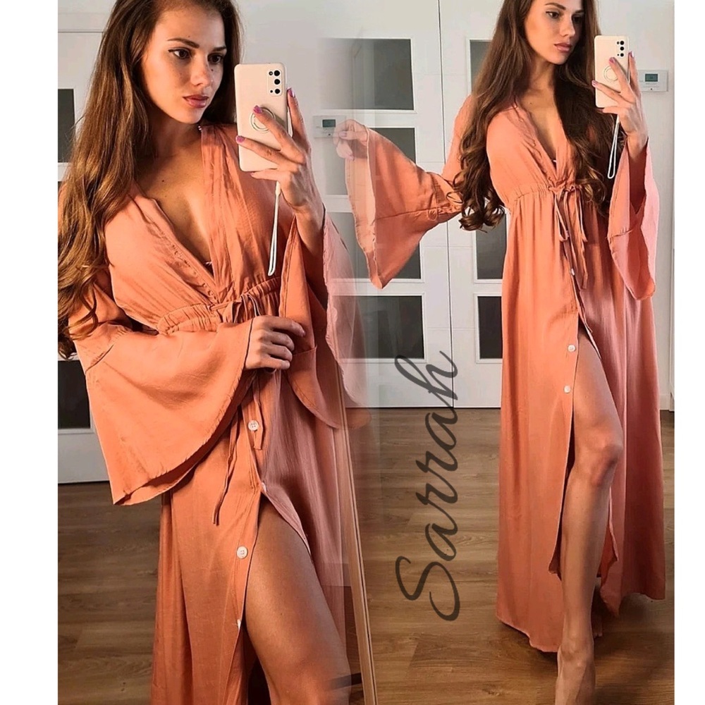 5 Star Rated! Last 1 New Beautiful Bohemian Gauzy Beach Long Dress - Picture 2 of 6